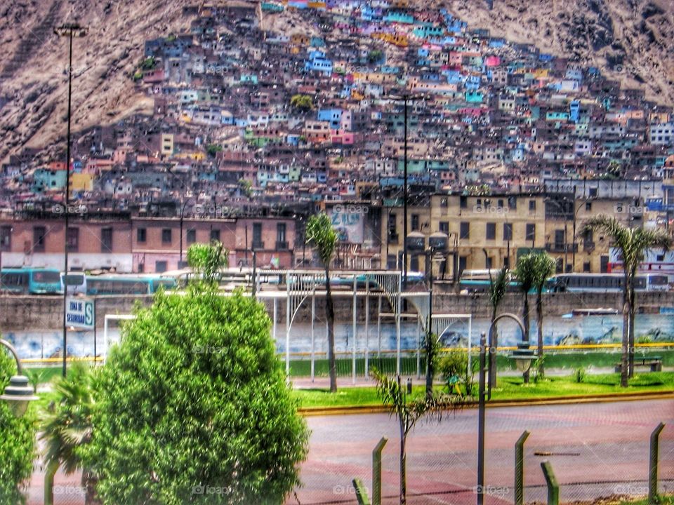 Lima, Peru . Colorful Mountainside 