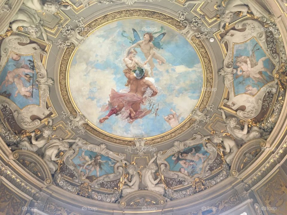 Painted ceiling in French castle