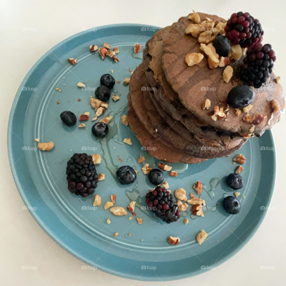 Buckwheat Pancakes with Berries and Nuts