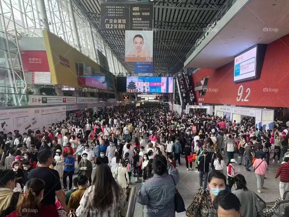 Huge crowds in China 