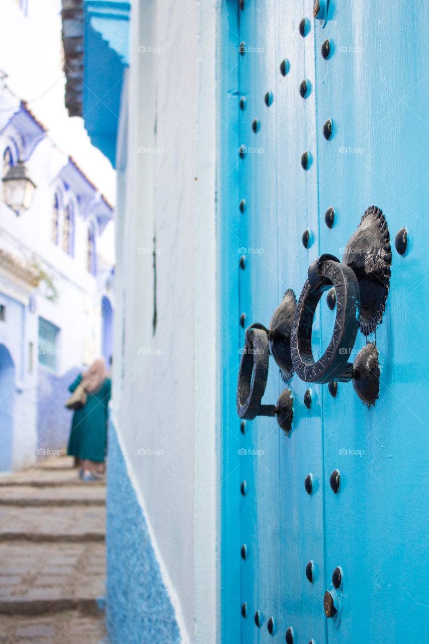Old handle door from chaouen 