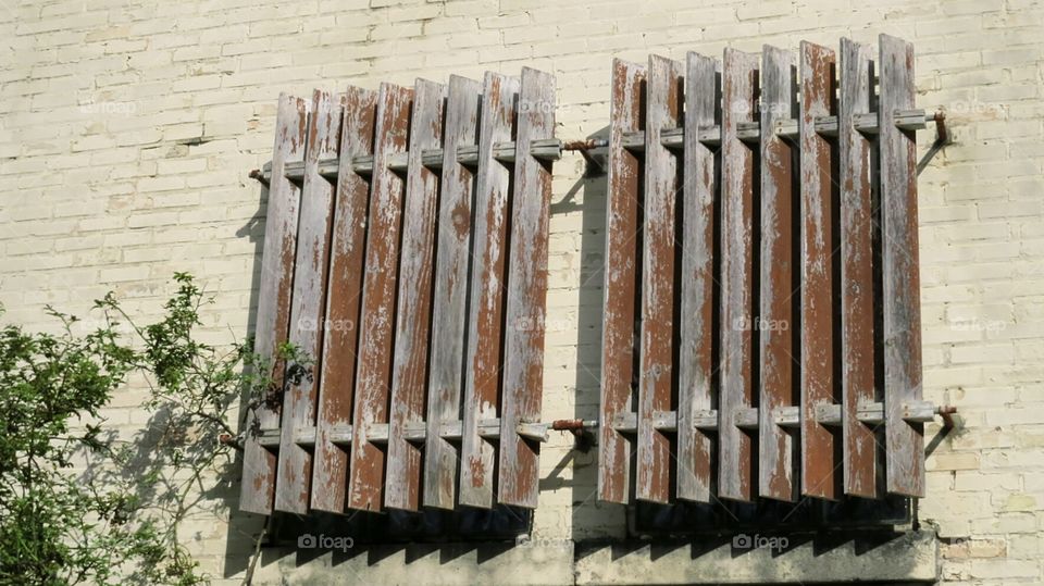 Shutters on Asylum window