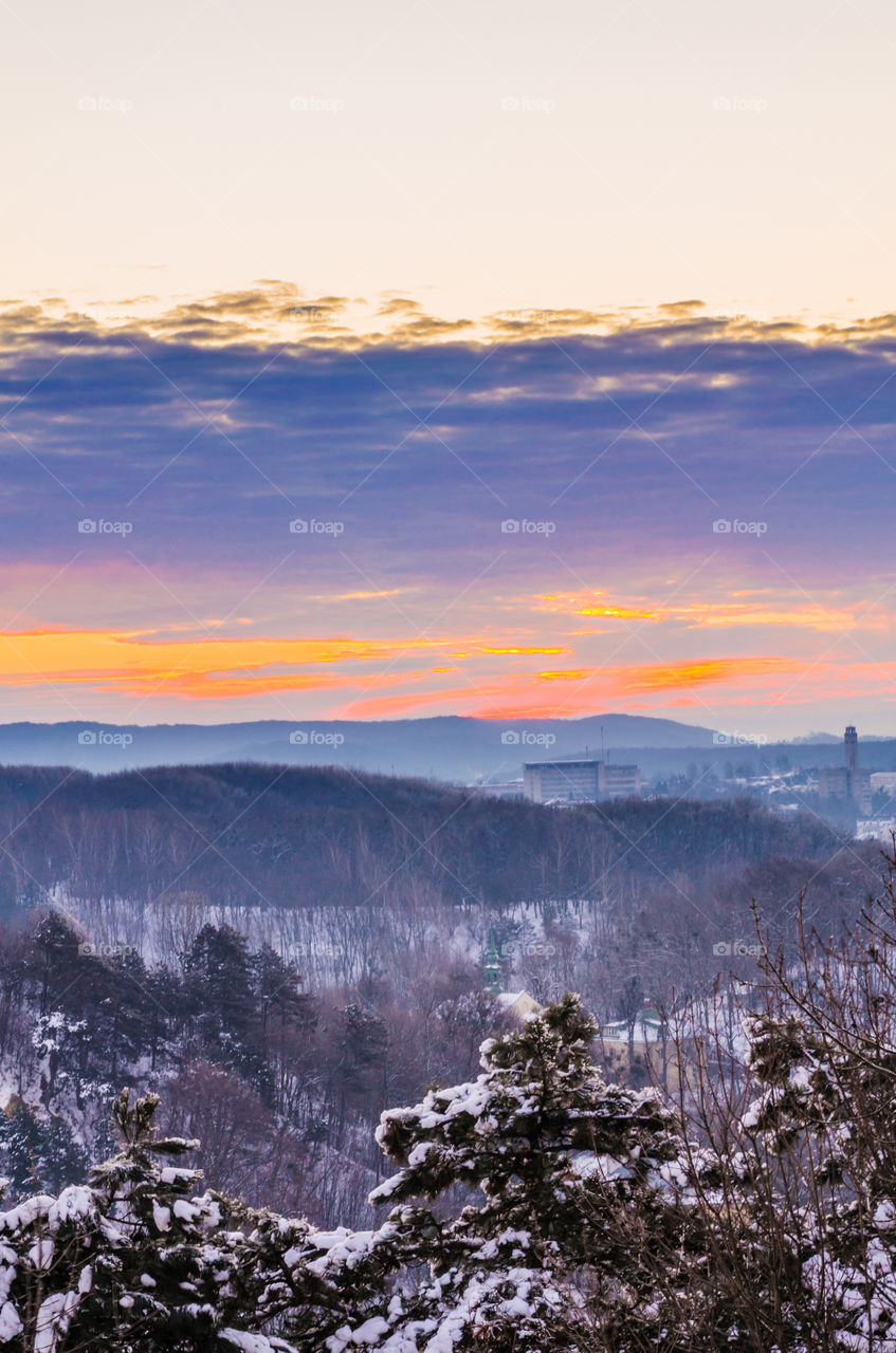 Nature landscape during sunset