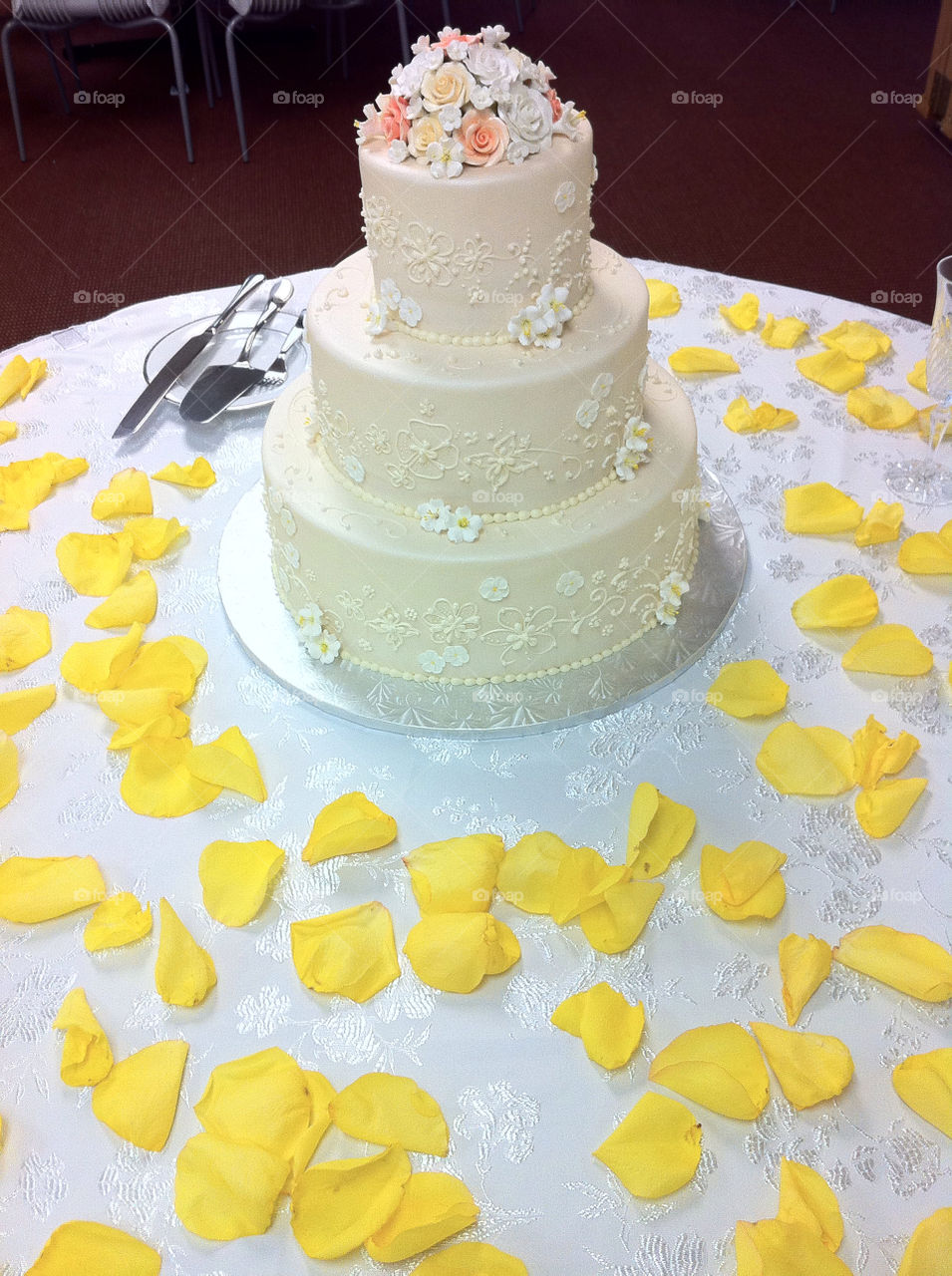 cake yellow table white by gene916