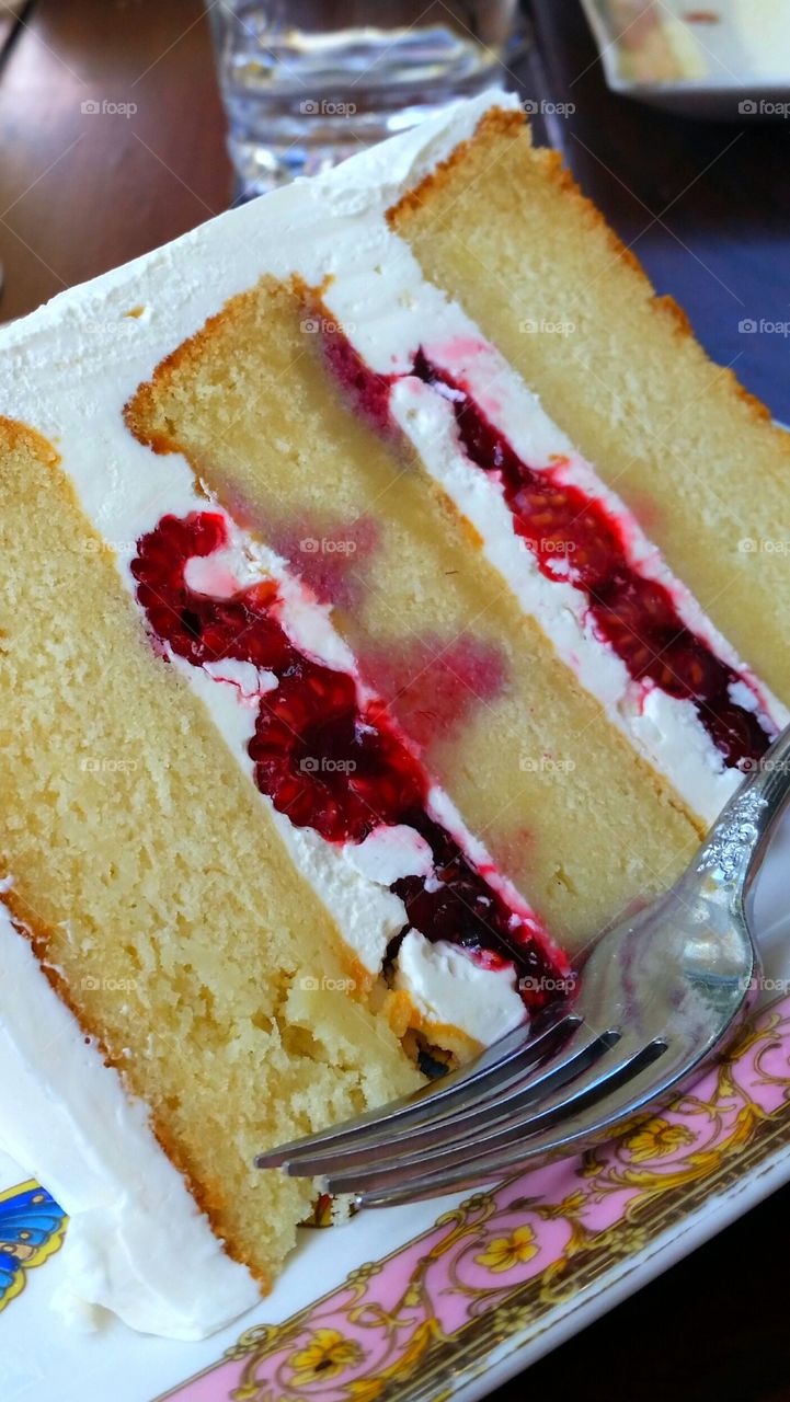 A special treat of raspberry cake