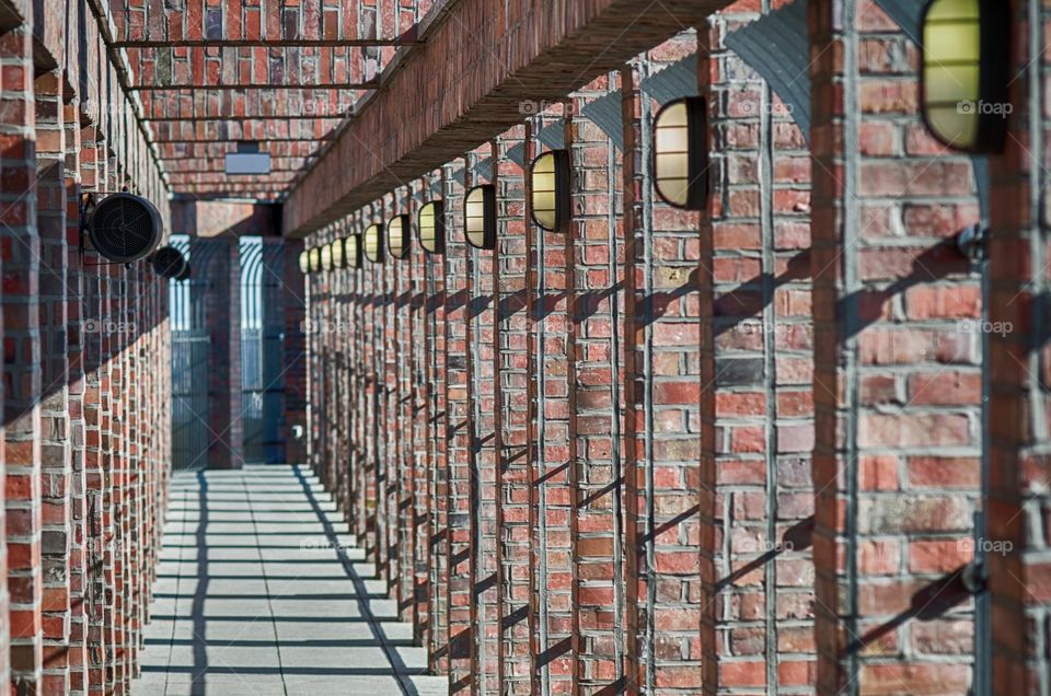 passage build from red bricks