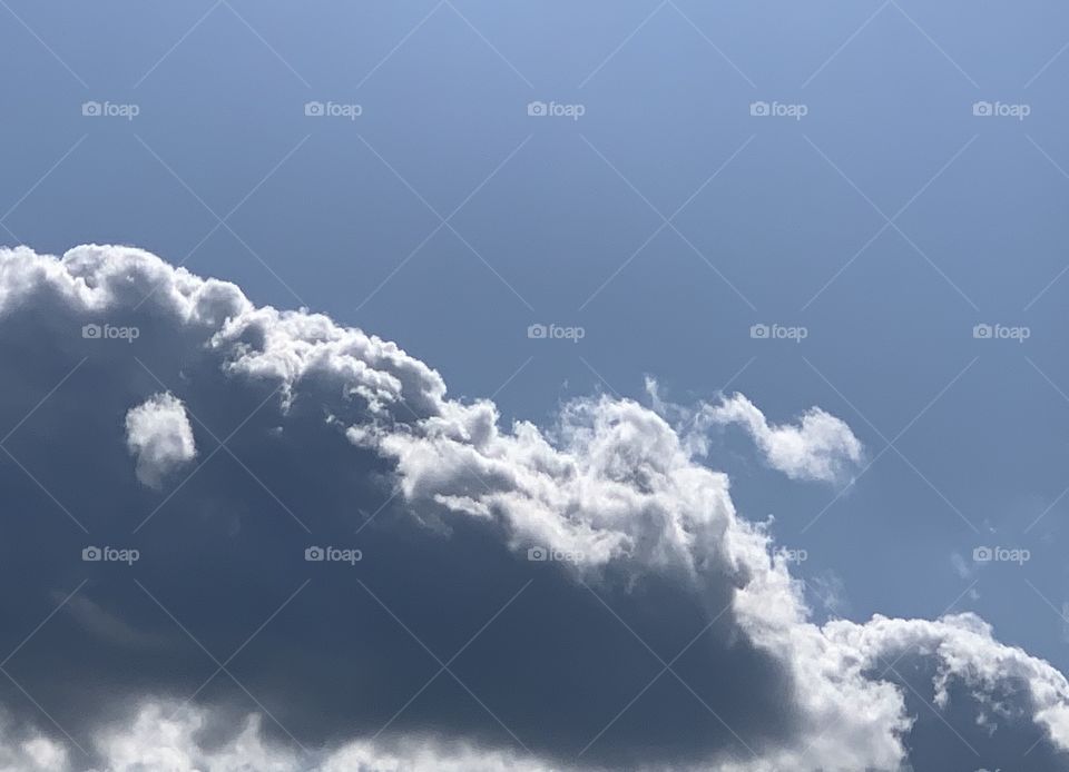 White clouds in the blue sky 