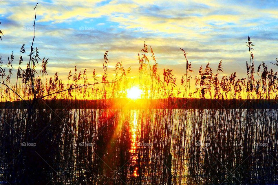 water sunset peace earth by anetteaventyr