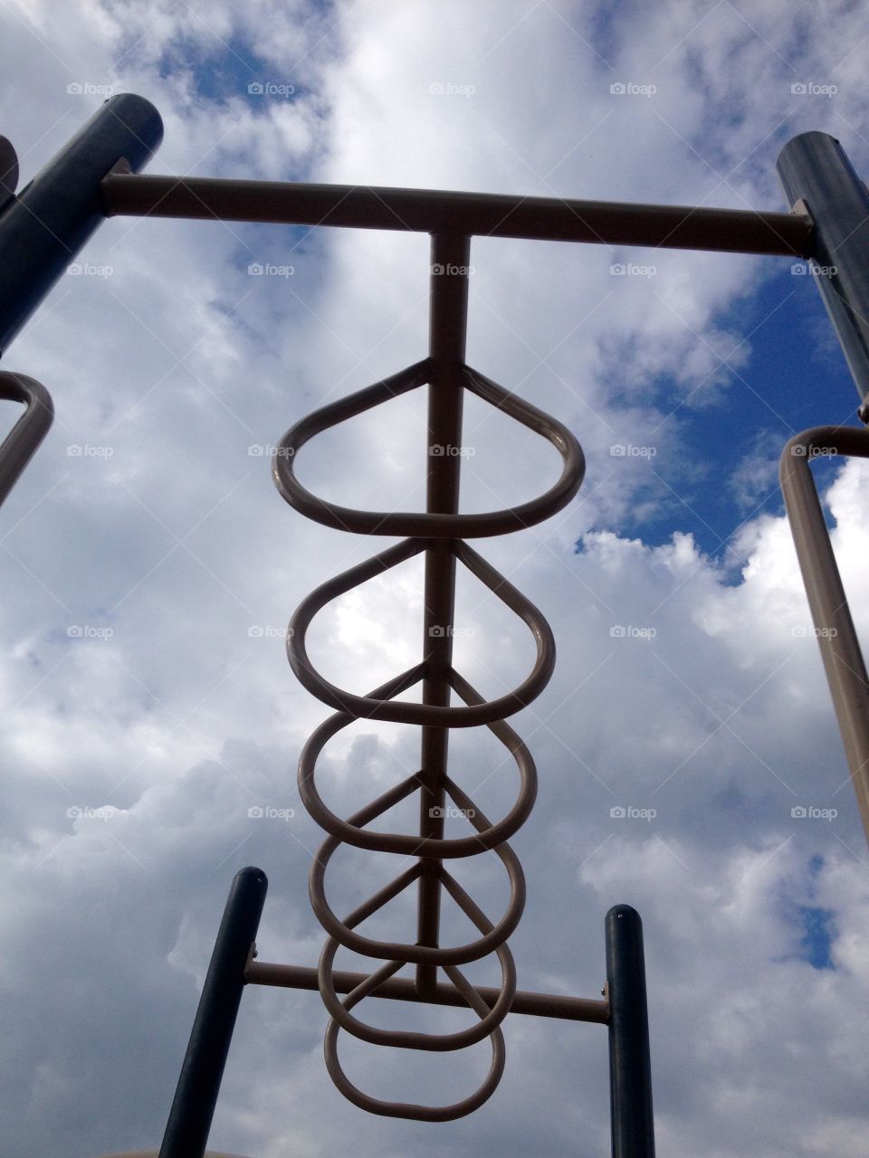 Gym Rings from Below. Jungle Gym