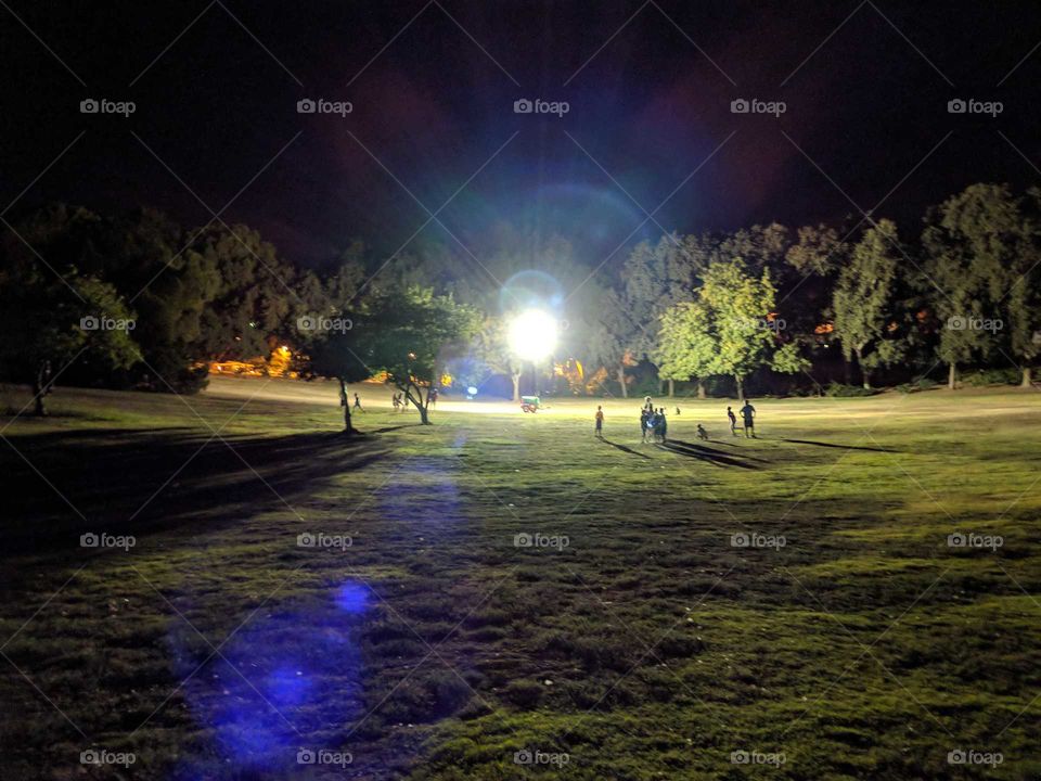 night playing in the park