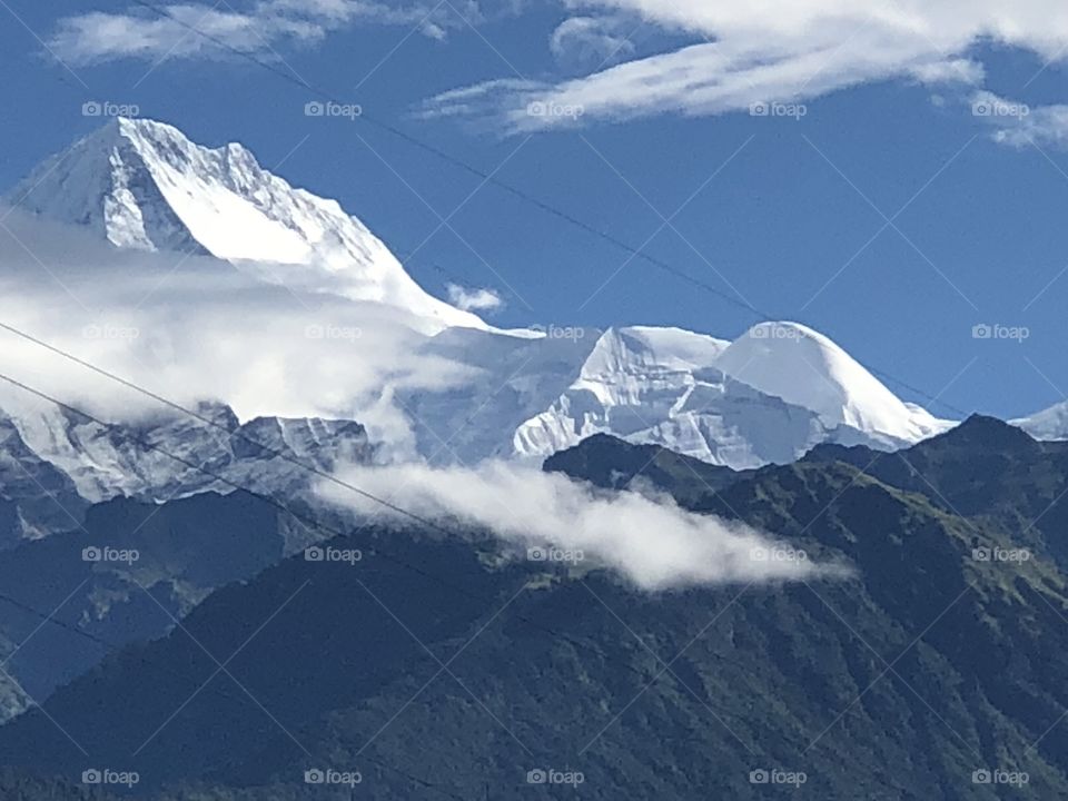 Himalayan range seen from Hemja pokhara 