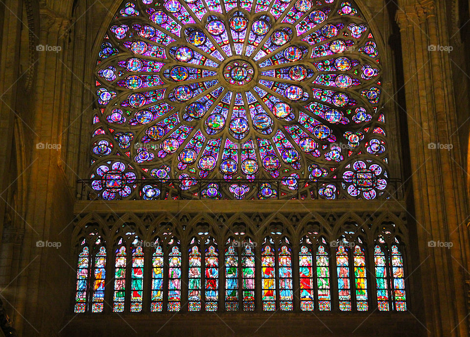 Stained glass windows of Notre-Dame de Paris