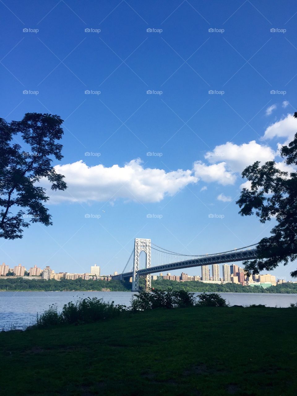 GW Bridge . Taken from a NJ park along the Hudson River