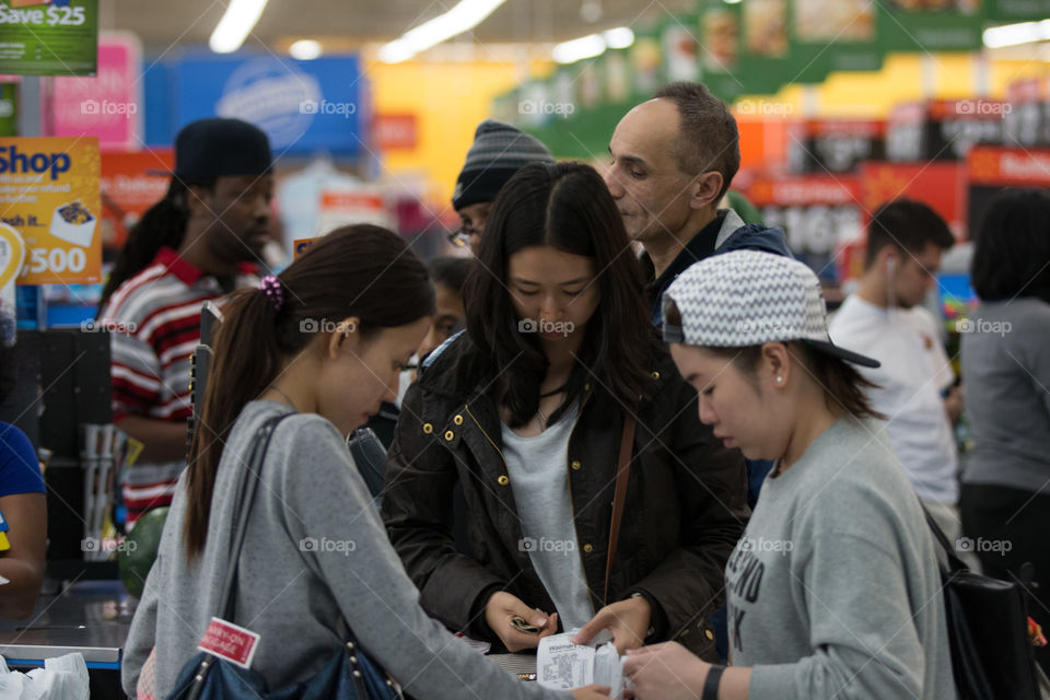 Girl at supermarkets 