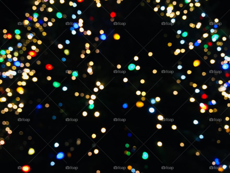 Bokeh lights of Christmas tree 
