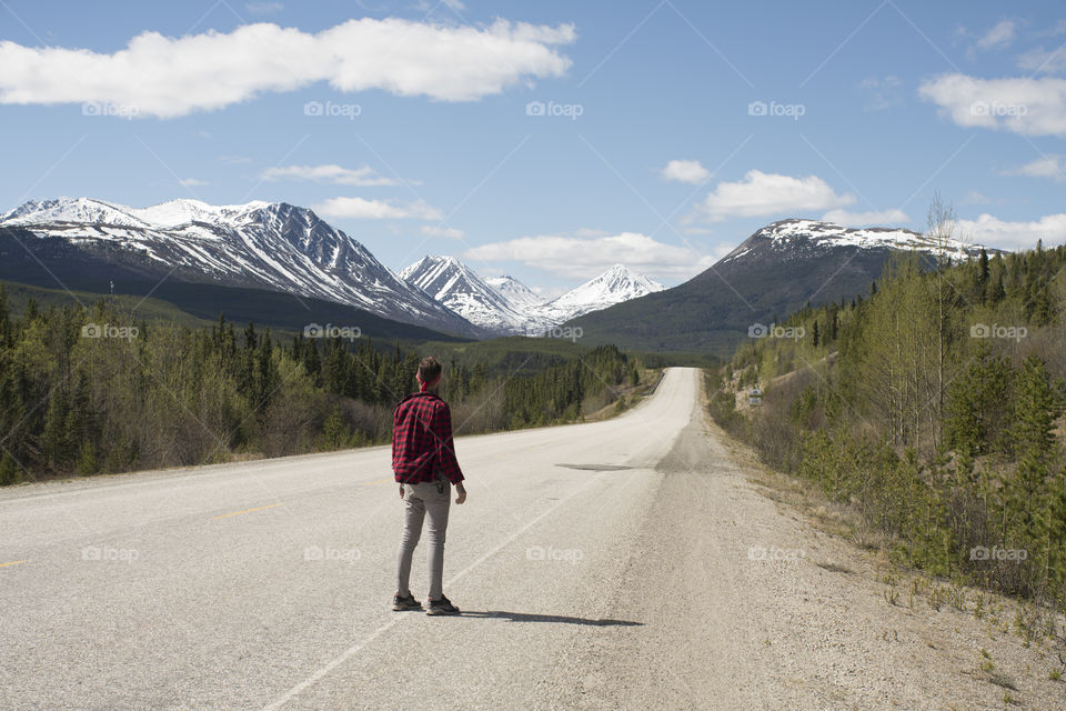 Hipster in the Rocky Mountains