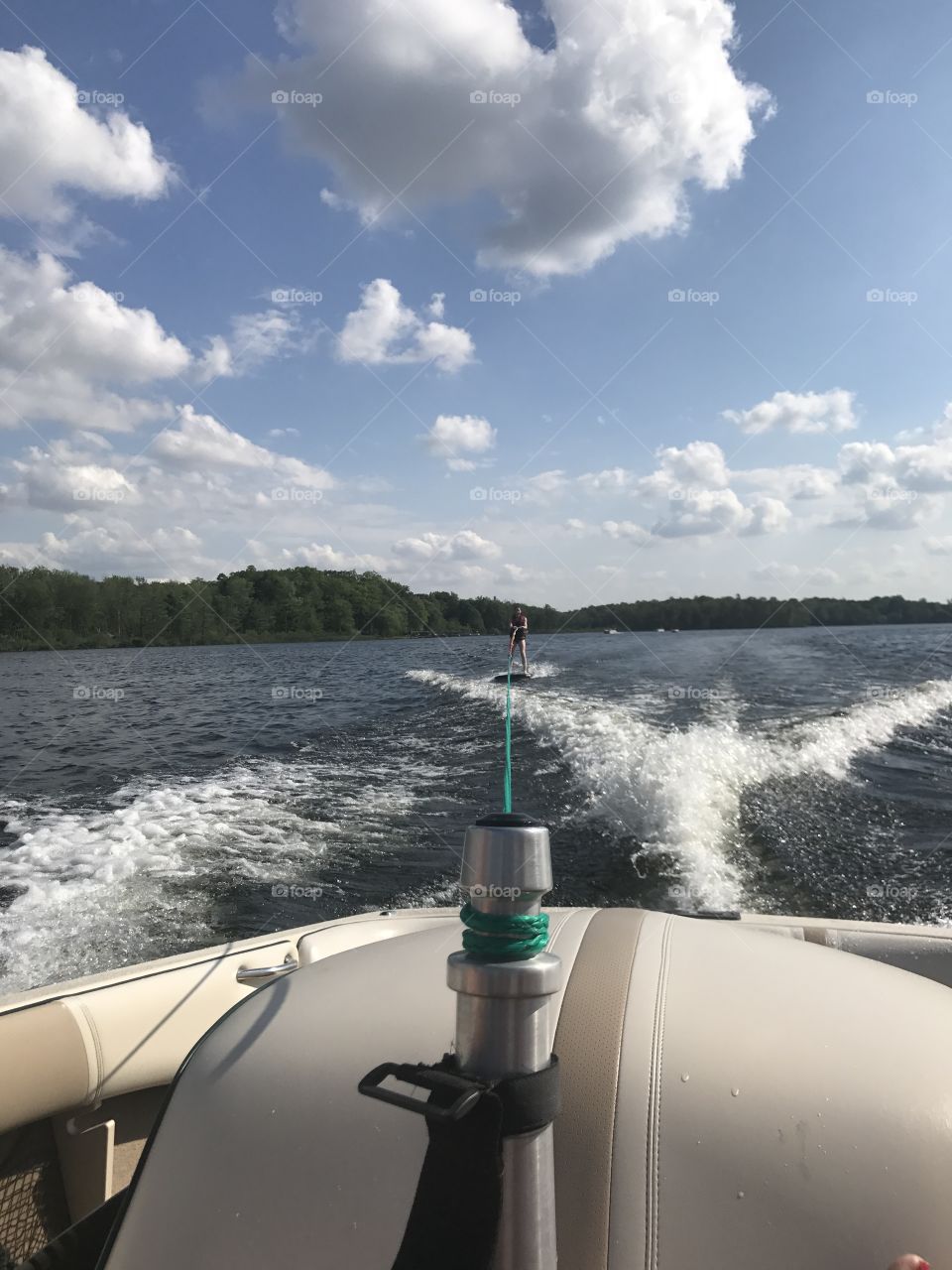 Water skiing on a "rad" 