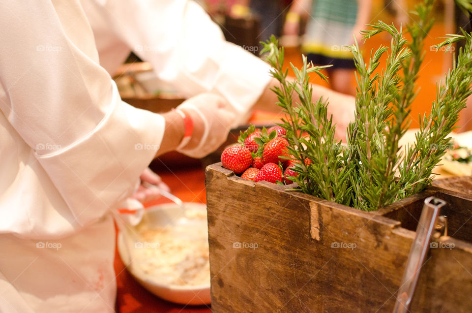 Chef prepping food for dinner