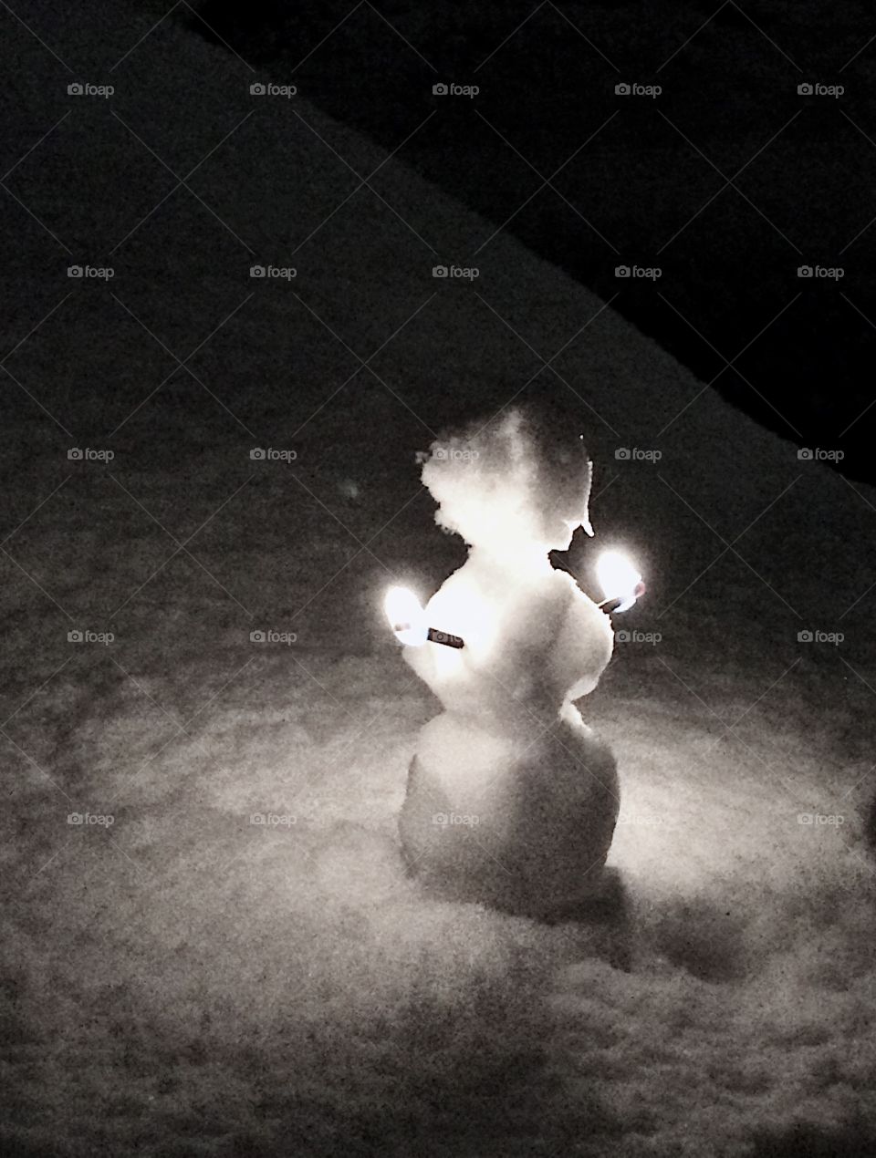 First snowman of the season, on fire!