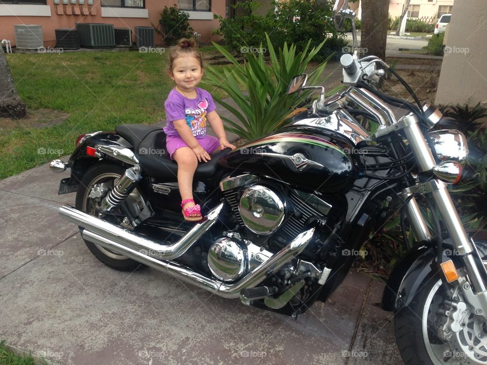 My Princess in Daddy's Bike. My princess is in love with my cruiser motorcycle