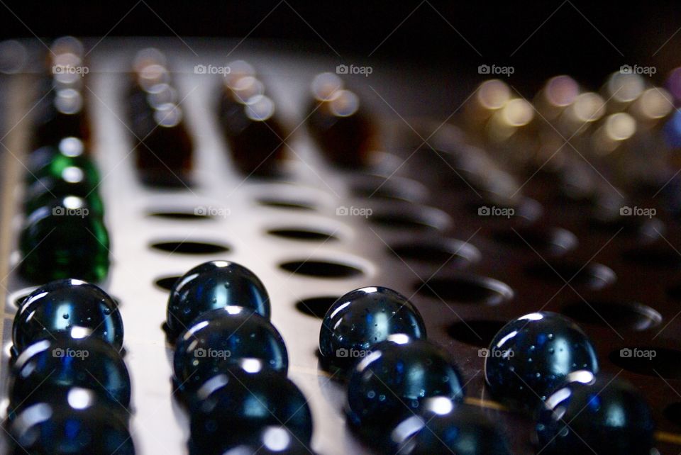 Chinese checkers bokeh marbles