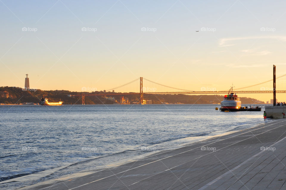 25 de Abril Bridge, Tagus river, Lisbon, Portugal