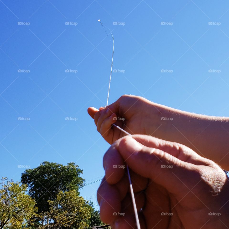 a kite in the blue sky