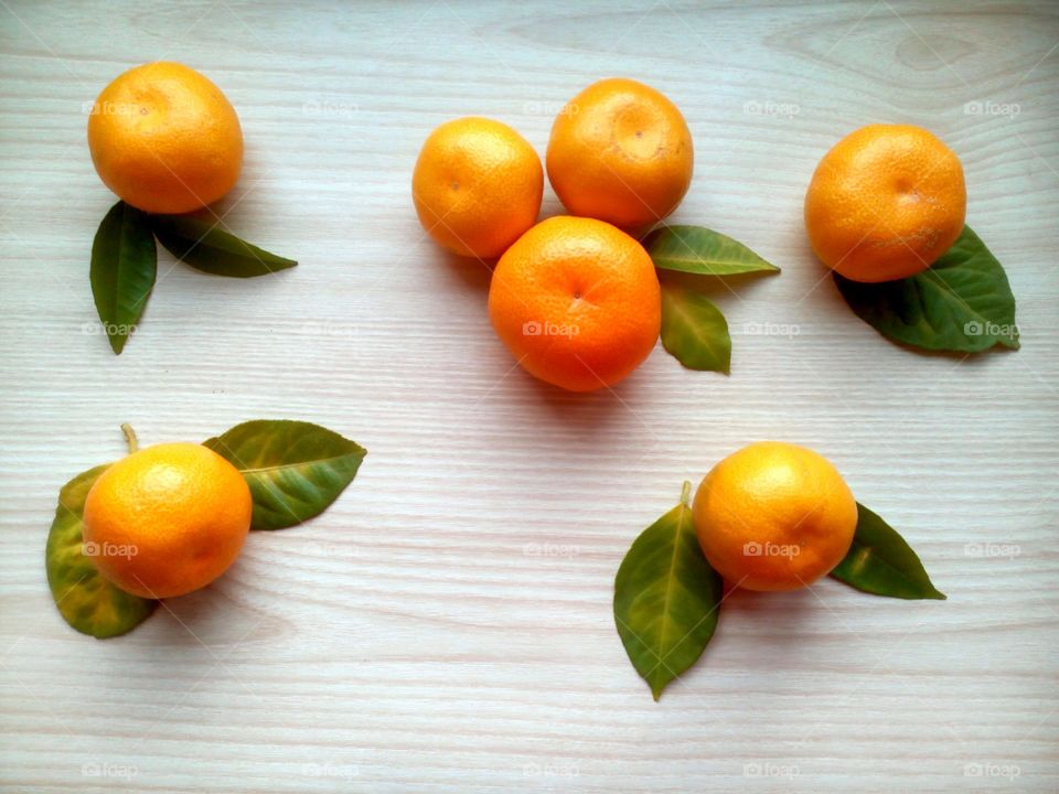 High angle view of oranges