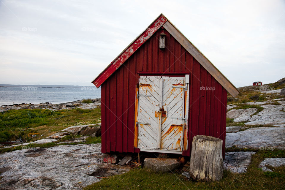 Vintage shed Boathouse . Måseskär Sweden 