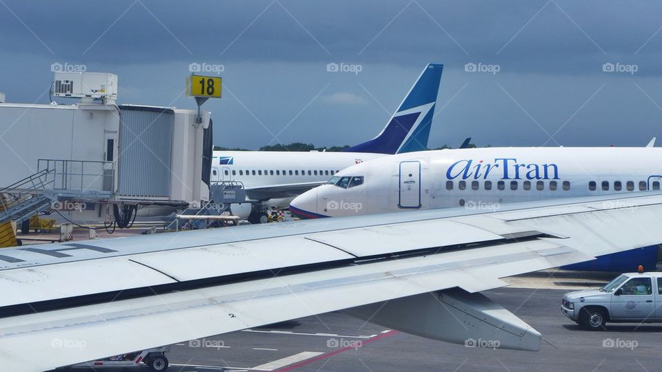 International airport busy terminal