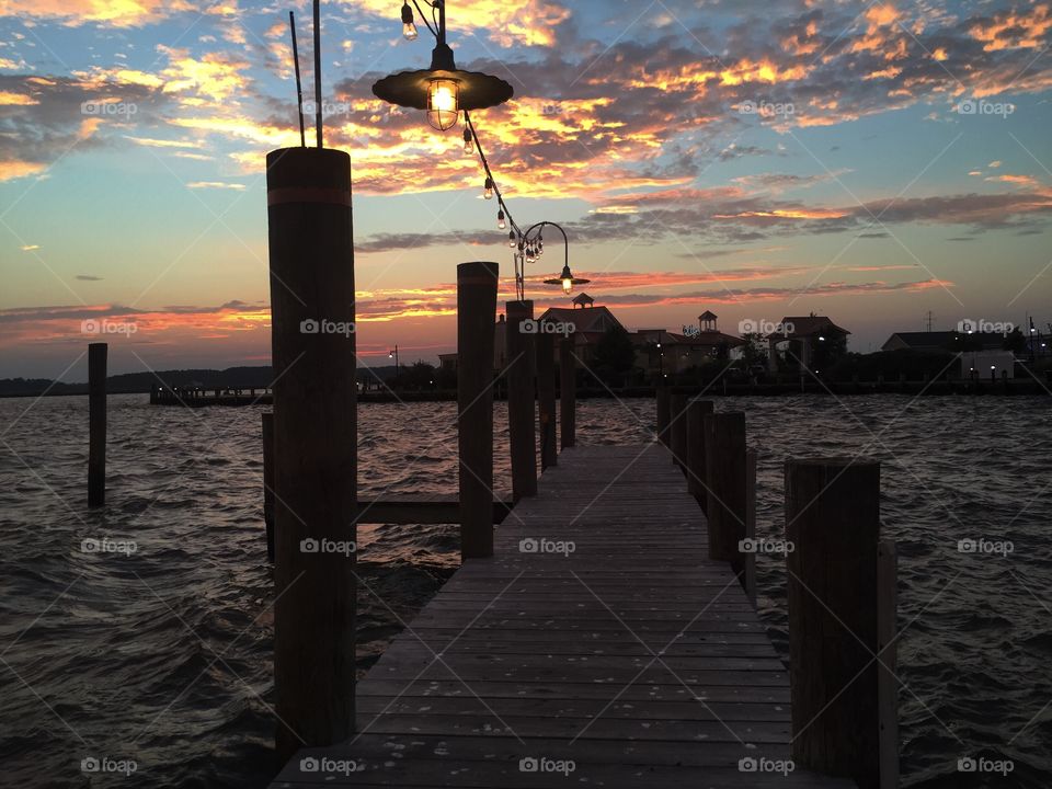 Sunset view of chesapeake bay