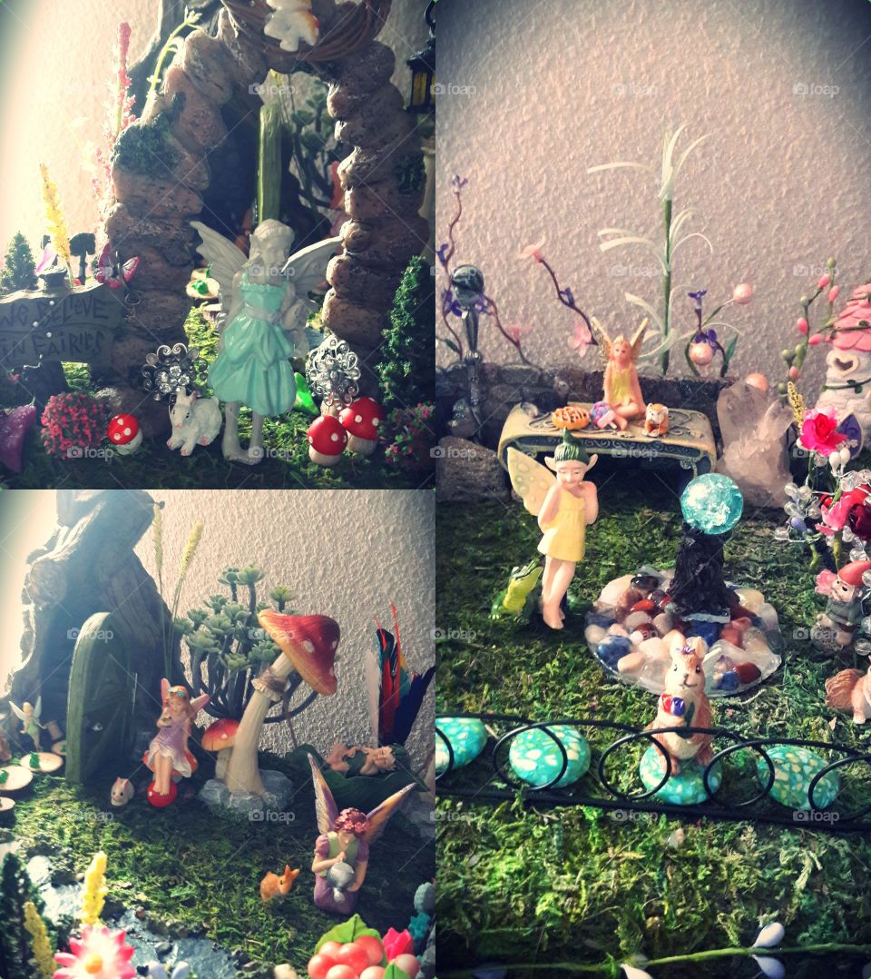 collage of faerie garden
