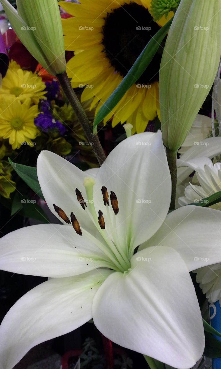 White lily bouquet