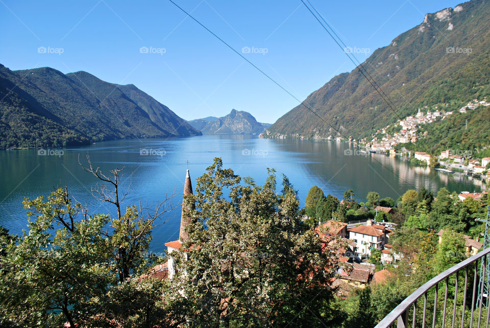 View of Lake Lugano - Valsolda, Como, Lombardy, Italy.