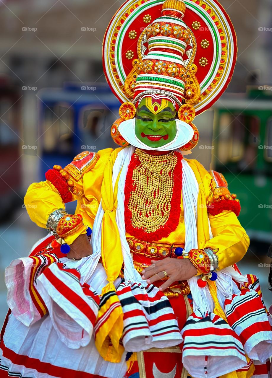 Traditional dance of south india with beautiful makeup and clothing