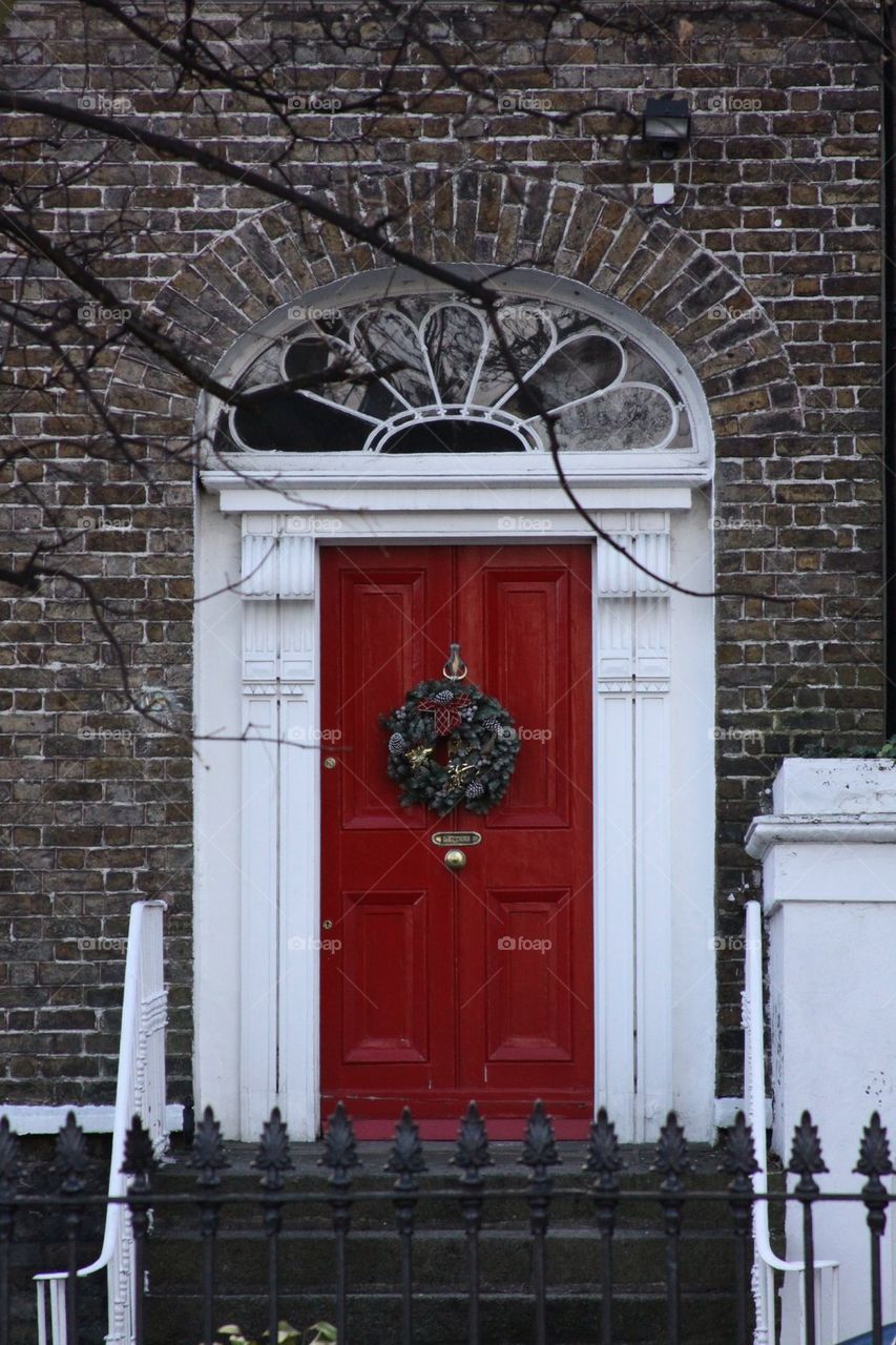 Red Christmas Dublin Door