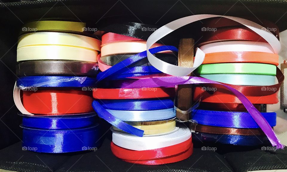 Ribbons, colors, satin, crafts,