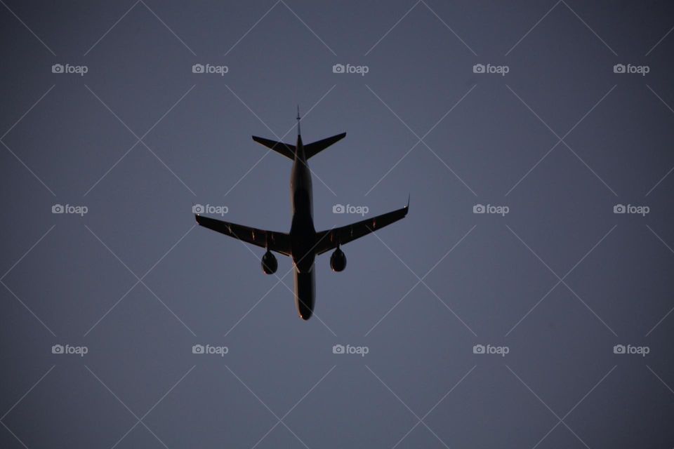 Plane in the clear skies 