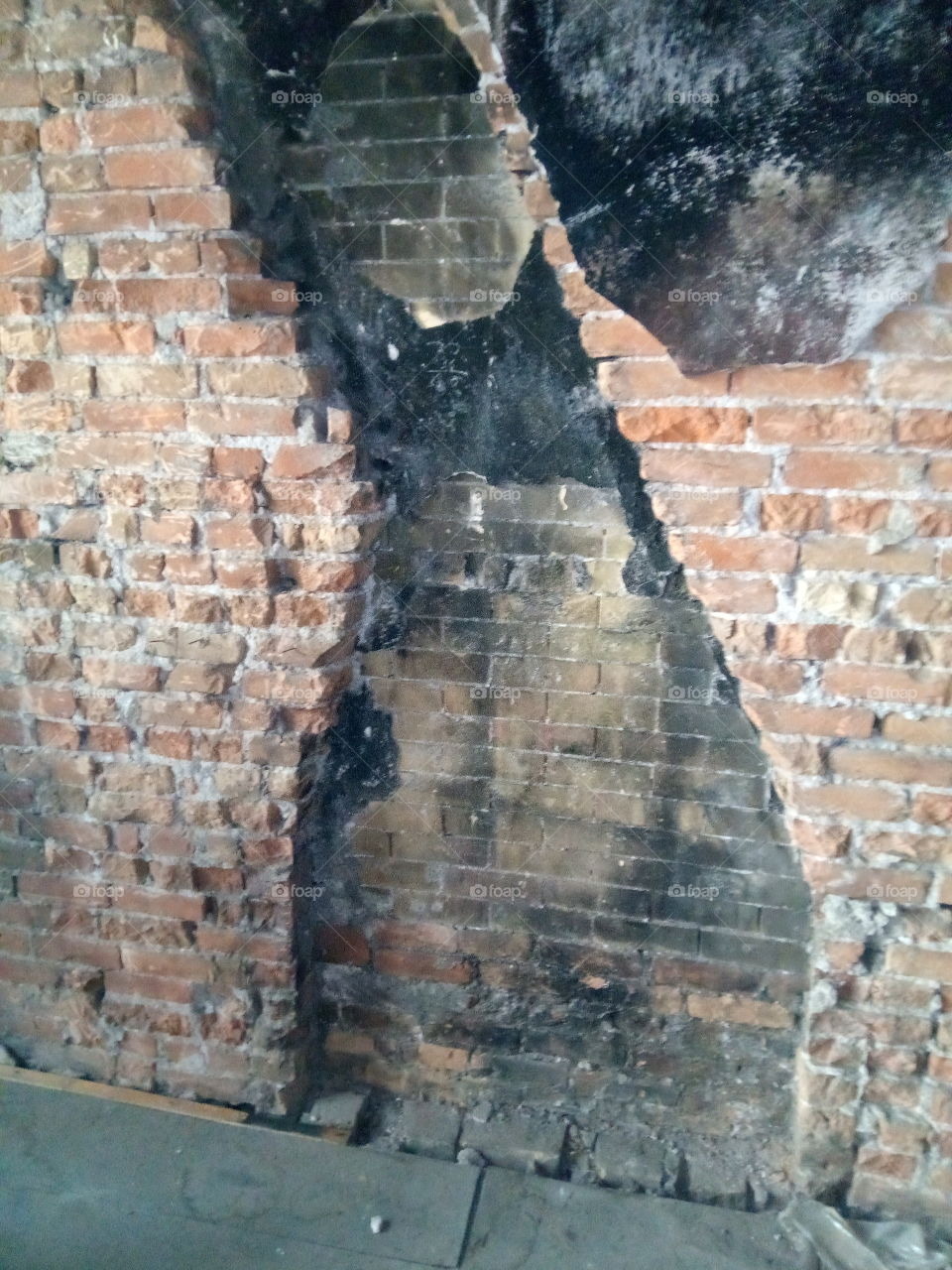 the scar from a old fireplace.