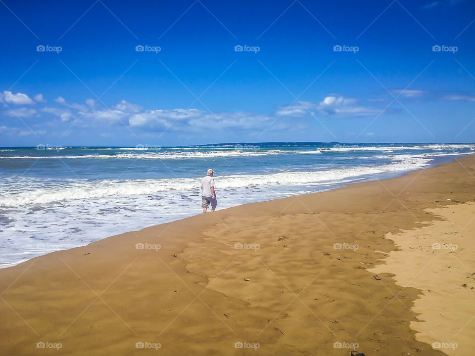 walking at the beach