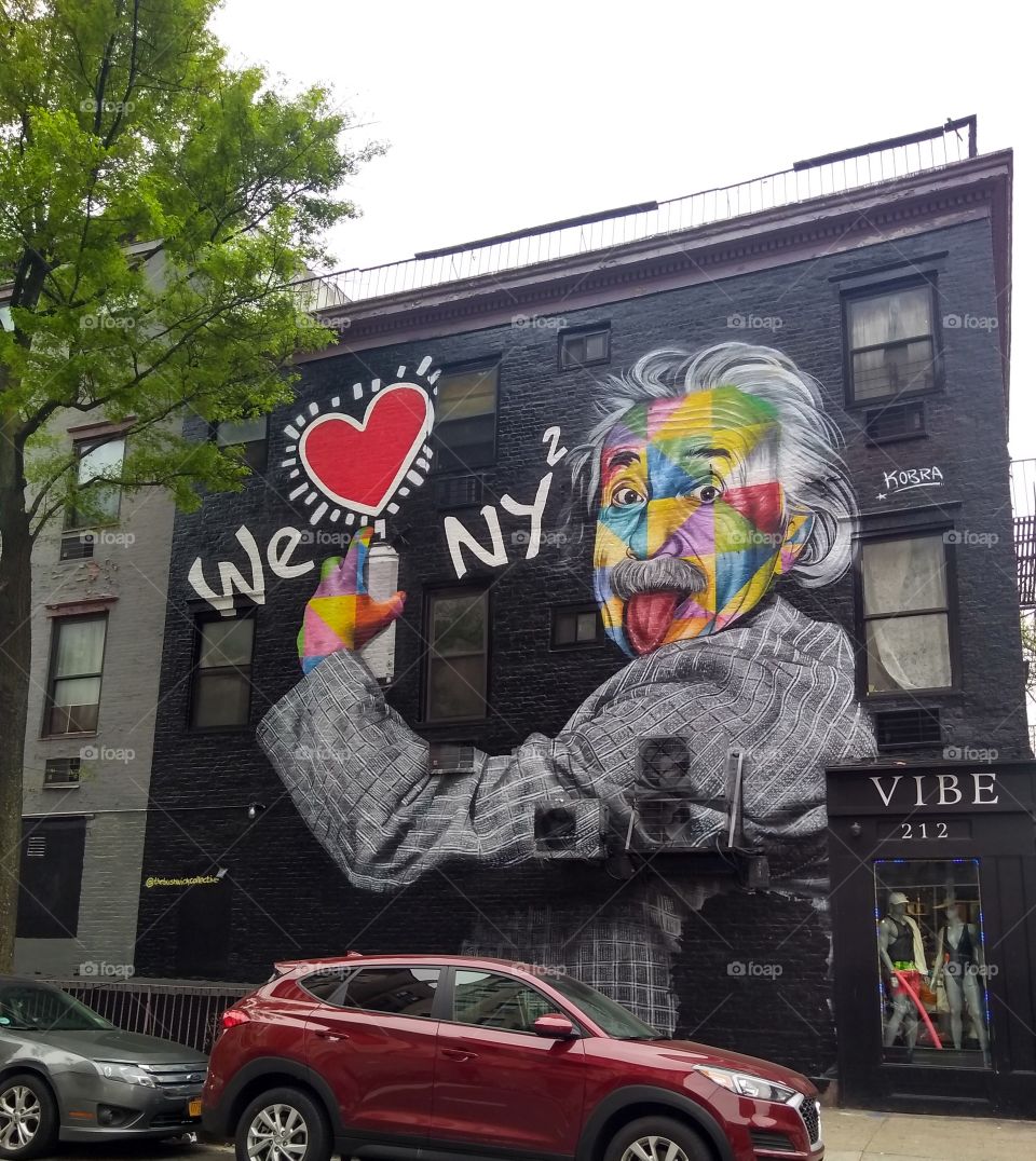 Graffiti Art Albert Einstein NYC Wall