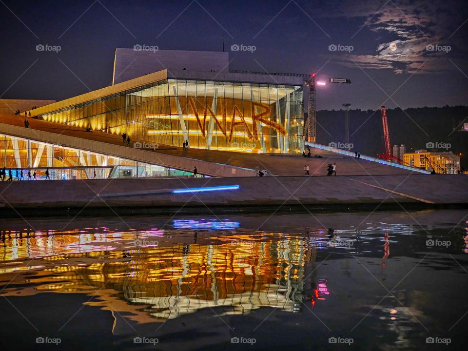 Oslo Opera House by night