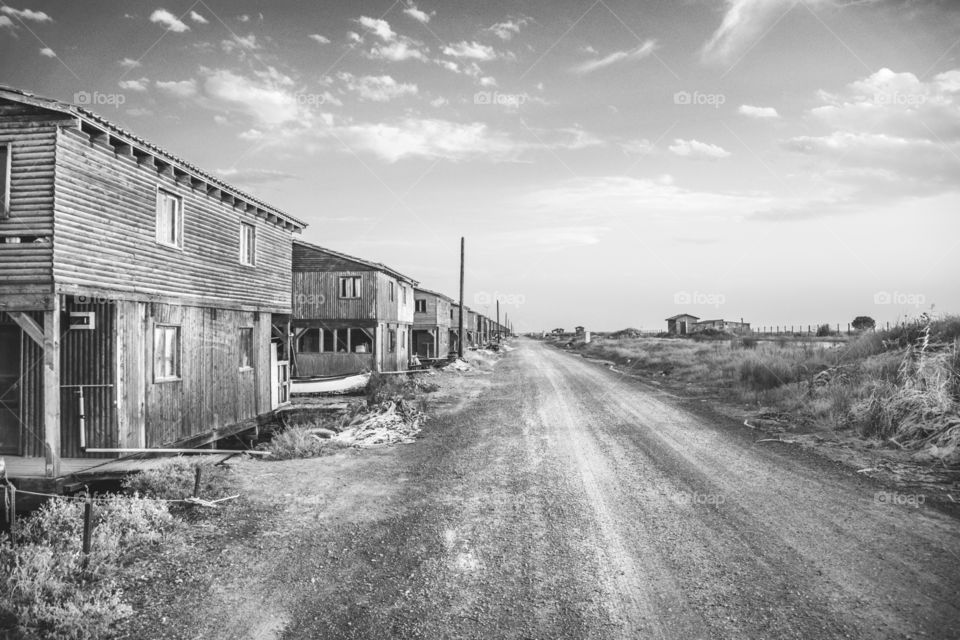 Street With Wooden Cabins
