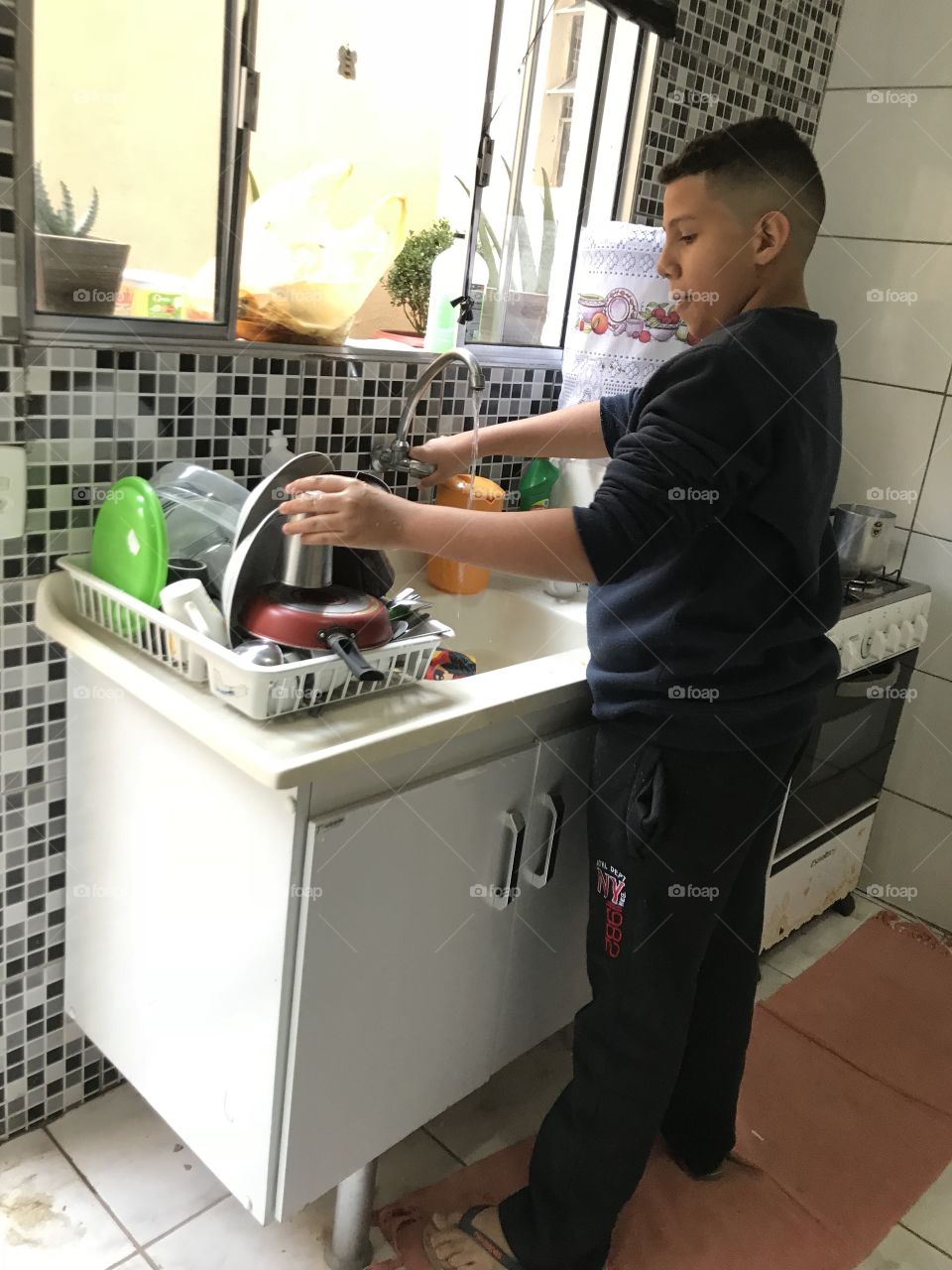 Lavando os pratos