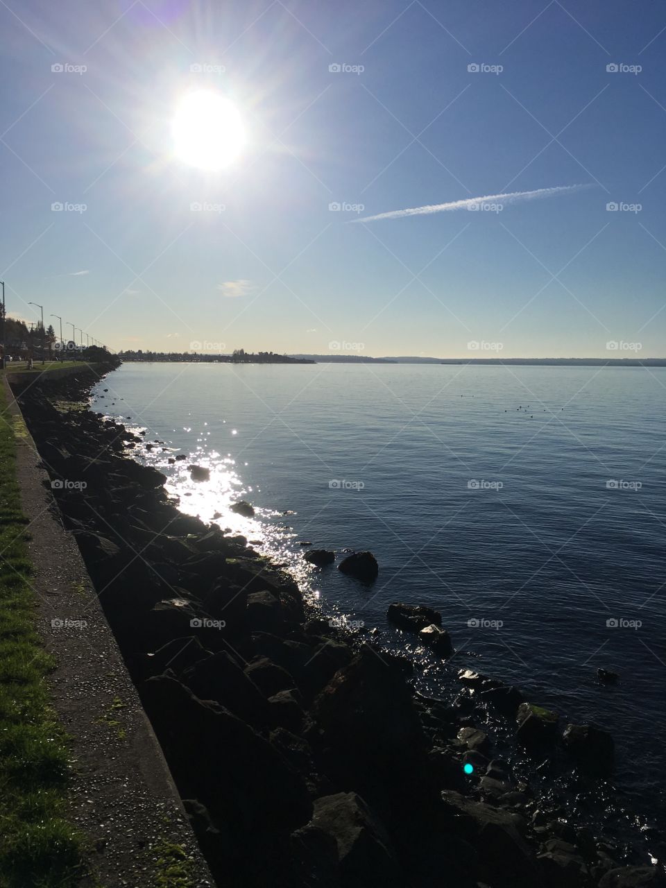 Sunny day at beachfront