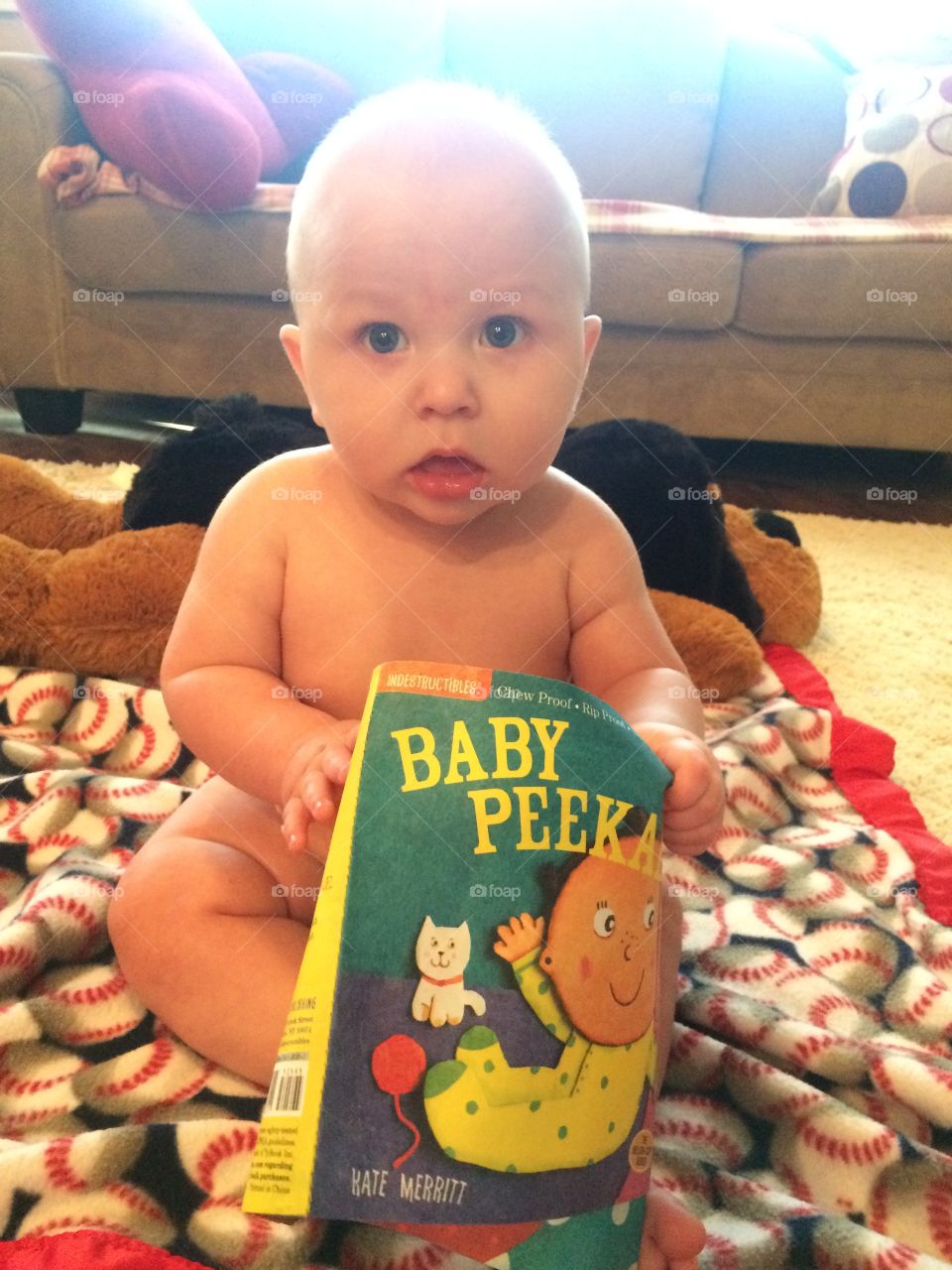Baby caught eating his book! 