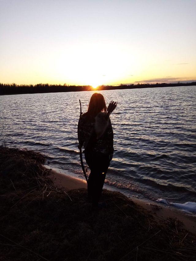 Girl at sunset