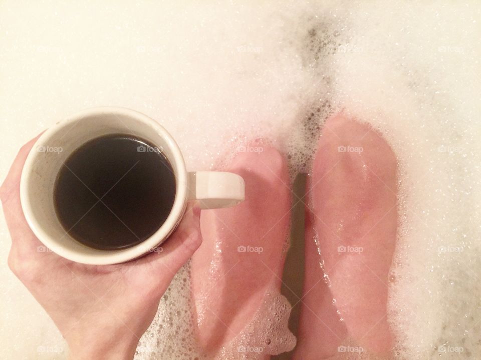 Black coffee and a bubble bath 