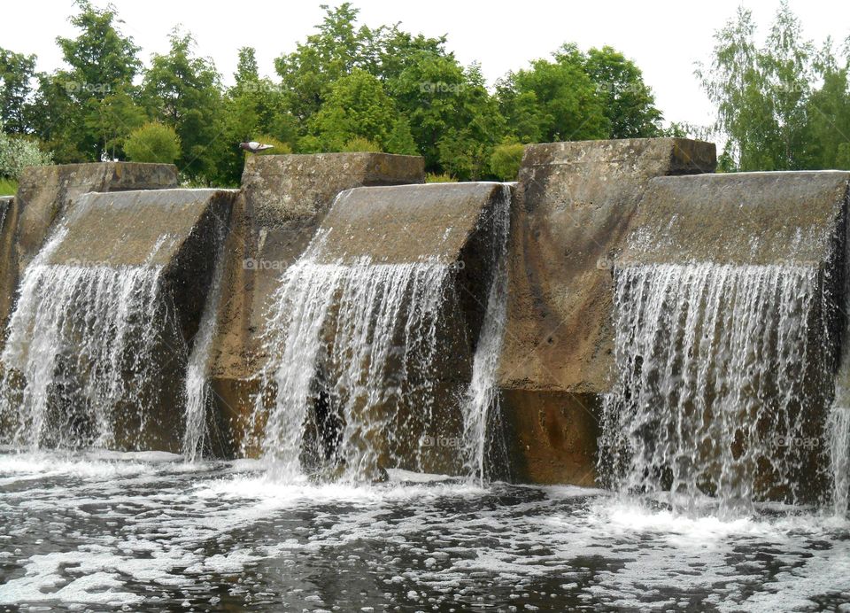 waterfall stone beautiful texture geometric shapes