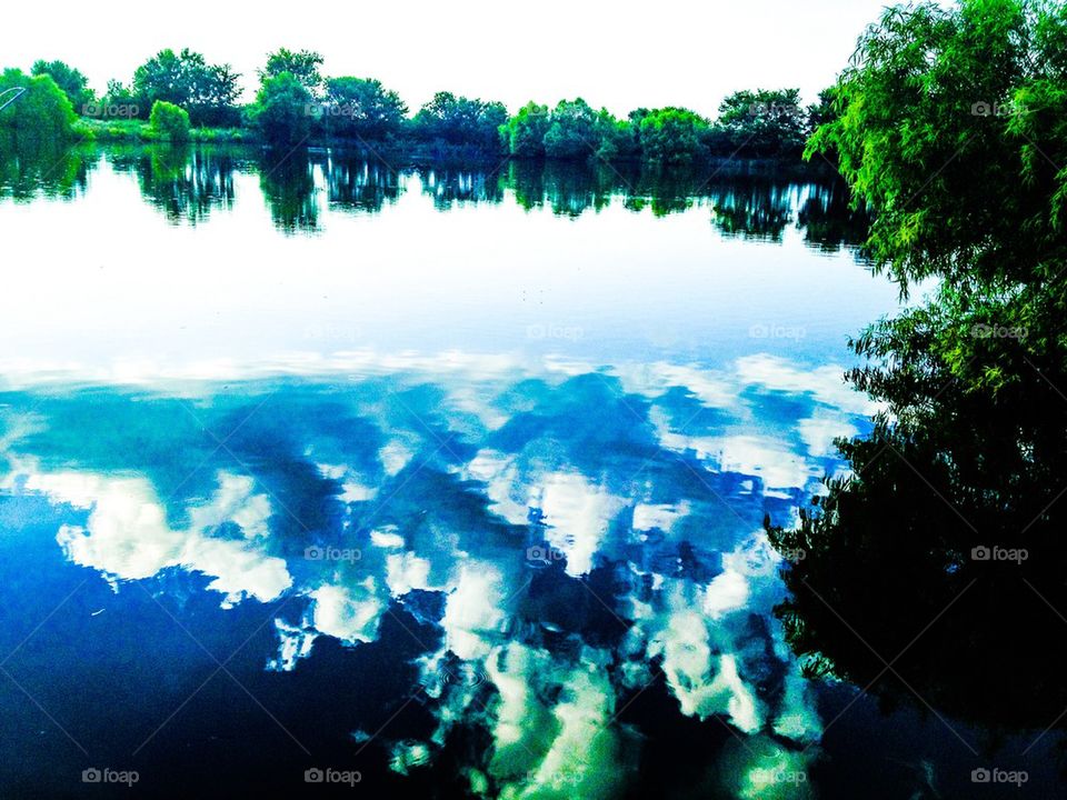 Clouds on water